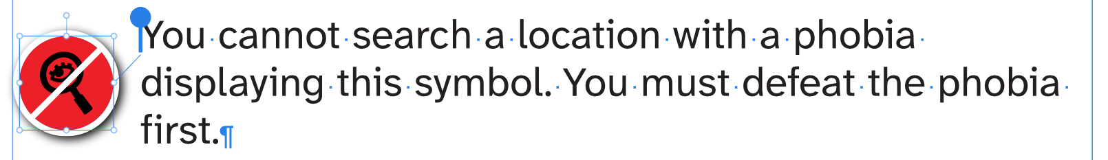 A floating icon.