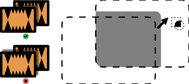 A depiction of how to create a shadow between two overlapping component
symbols using translation, transparency, and the intersect
tool.