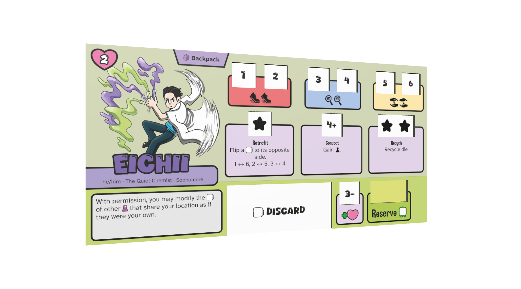 Psykids player board